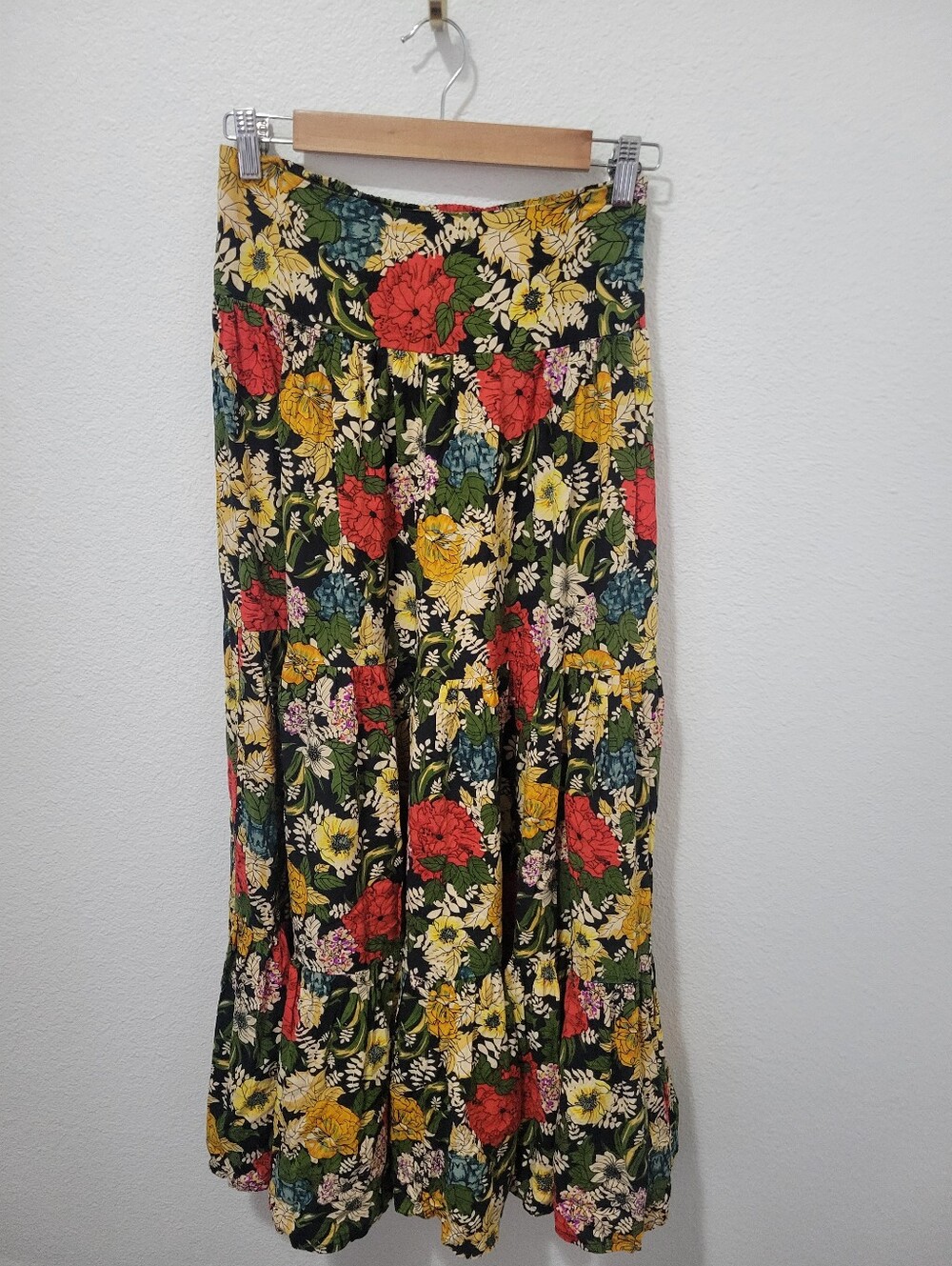 Natural Life Floral Tiered Maxi Skirt